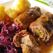 Load image into Gallery viewer, Rindsrouladen with Red Cabbage and Spätzle! If you want free of gluen please order before Wednesday noon!
