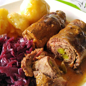 Rindsrouladen with Red Cabbage and Spätzle! If you want free of gluen please order before Wednesday noon!